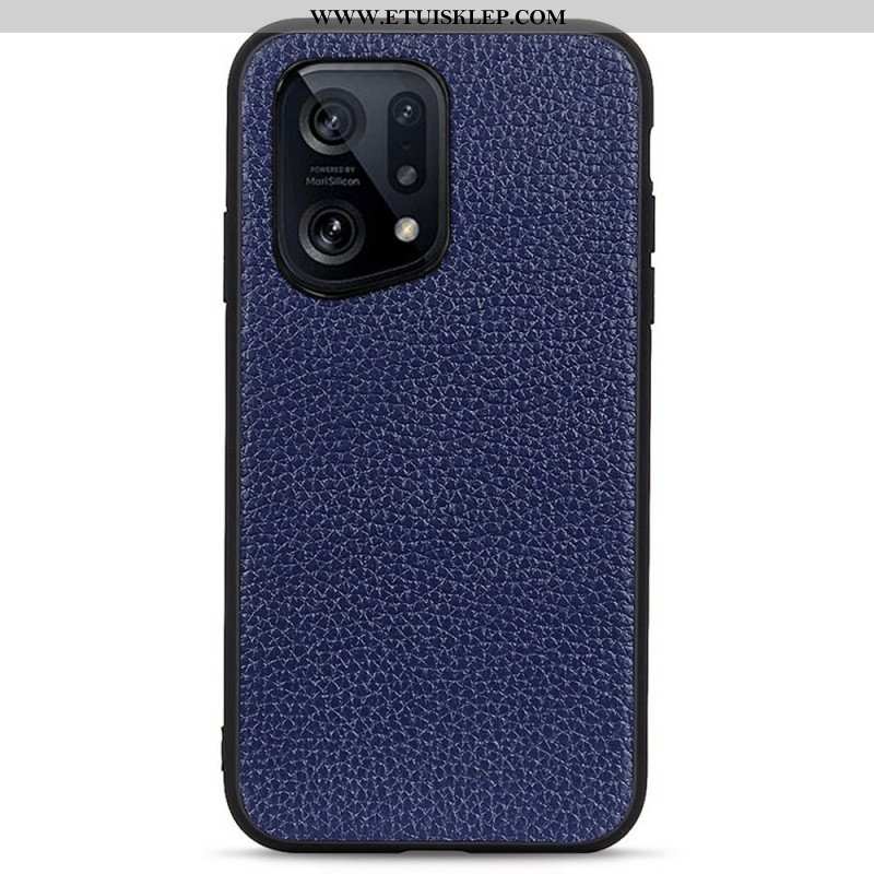 Etui do Oppo Find X5 Prawdziwa Skóra Litchi